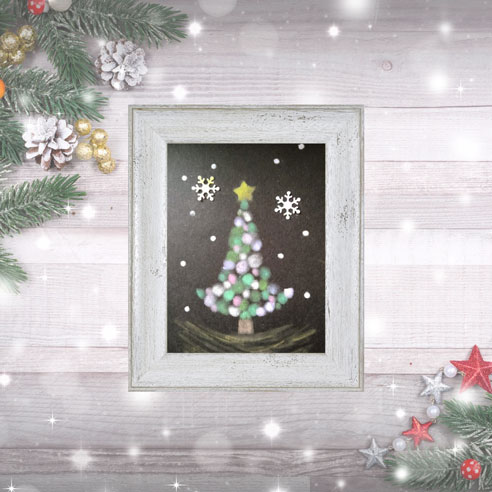 パステルで描くクリスマスアートイメージ写真